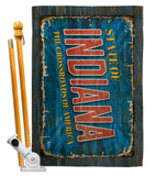 Indiana Vintage - States Americana Vertical Impressions Decorative Flags HG140959 Made In USA