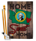 State Washington Home Sweet Home - States Americana Vertical Impressions Decorative Flags HG191113 Made In USA