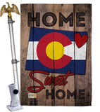 State Colorado Home Sweet Home - States Americana Vertical Impressions Decorative Flags HG191120 Made In USA