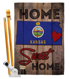 State Kansas Home Sweet Home - States Americana Vertical Impressions Decorative Flags HG191126 Made In USA