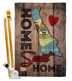 State Delaware Home Sweet Home - States Americana Vertical Impressions Decorative Flags HG191154 Made In USA