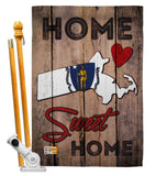 State Massachusetts Home Sweet Home - States Americana Vertical Impressions Decorative Flags HG191155 Made In USA