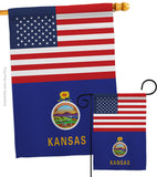 US Kansas - States Americana Vertical Impressions Decorative Flags HG140767 Made In USA