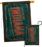 Indiana Vintage - States Americana Vertical Impressions Decorative Flags HG140959 Made In USA