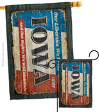 Iowa Vintage - States Americana Vertical Impressions Decorative Flags HG140960 Made In USA