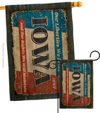 Iowa Vintage - States Americana Vertical Impressions Decorative Flags HG140960 Made In USA