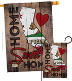 State California Home Sweet Home - States Americana Vertical Impressions Decorative Flags HG191111 Made In USA