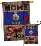 State Kansas Home Sweet Home - States Americana Vertical Impressions Decorative Flags HG191126 Made In USA