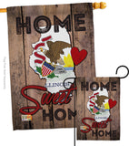 State Illinois Home Sweet Home - States Americana Vertical Impressions Decorative Flags HG191134 Made In USA