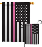 US Thin Pink Line - Support Inspirational Vertical Impressions Decorative Flags HG148055 Made In USA