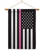 US Thin Pink Line - Support Inspirational Vertical Impressions Decorative Flags HG148055 Made In USA