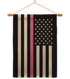 US Thin Pink Line - Support Inspirational Vertical Impressions Decorative Flags HG148055 Made In USA