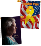 Queen Elizabeth II - Sympathy Inspirational Horizontal Impressions Decorative Flags HG180310 Made In USA