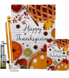 Thanksgiving Pies - Thanksgiving Fall Vertical Impressions Decorative Flags HG113086 Made In USA