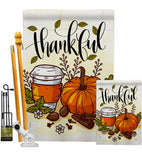 Thankful - Thanksgiving Fall Vertical Impressions Decorative Flags HG113107 Made In USA