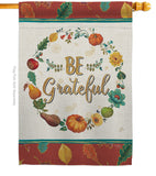 Be Grateful - Thanksgiving Fall Vertical Impressions Decorative Flags HG113071 Made In USA