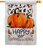 Thanksful Blessed - Thanksgiving Fall Vertical Impressions Decorative Flags HG113106 Made In USA