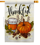 Thankful - Thanksgiving Fall Vertical Impressions Decorative Flags HG113107 Made In USA