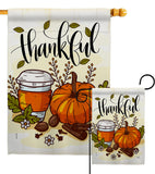 Thankful - Thanksgiving Fall Vertical Impressions Decorative Flags HG113107 Made In USA