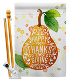 Happy Thanks Giving - Thanksgiving Fall Vertical Impressions Decorative Flags HG192253 Made In USA