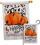 Thanksful Blessed - Thanksgiving Fall Vertical Impressions Decorative Flags HG113106 Made In USA