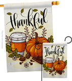 Thankful - Thanksgiving Fall Vertical Impressions Decorative Flags HG113107 Made In USA