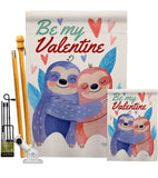 Sloths Love - Valentines Spring Vertical Impressions Decorative Flags HG101072 Made In USA