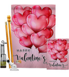 Happy Love Balloons - Valentines Spring Vertical Impressions Decorative Flags HG192150 Made In USA