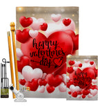 Pop Hearts Valentines Day - Valentines Spring Vertical Impressions Decorative Flags HG192153 Made In USA