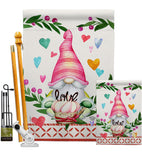 Gnome Give Love - Valentines Spring Vertical Impressions Decorative Flags HG192407 Made In USA