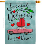 Special Delivery - Valentines Spring Vertical Impressions Decorative Flags HG101064 Made In USA