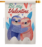 Sloths Love - Valentines Spring Vertical Impressions Decorative Flags HG101072 Made In USA