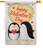 Penguins Love - Valentines Spring Vertical Impressions Decorative Flags HG137396 Made In USA