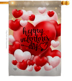 Pop Hearts Valentines Day - Valentines Spring Vertical Impressions Decorative Flags HG192153 Made In USA