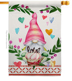 Gnome Give Love - Valentines Spring Vertical Impressions Decorative Flags HG192407 Made In USA