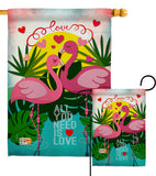 Flamingo Lover - Valentines Spring Vertical Impressions Decorative Flags HG101063 Made In USA