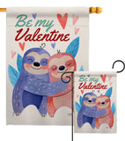 Sloths Love - Valentines Spring Vertical Impressions Decorative Flags HG101072 Made In USA