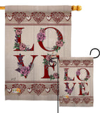 Classic Valentine Love - Valentines Spring Vertical Impressions Decorative Flags HG137144 Made In USA