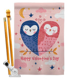 Owl Love - Valentines Spring Vertical Impressions Decorative Flags HG101073 Made In USA