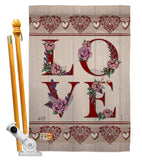 Classic Valentine Love - Valentines Spring Vertical Impressions Decorative Flags HG137144 Made In USA