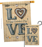 Classic Love - Valentines Spring Vertical Impressions Decorative Flags HG101061 Made In USA