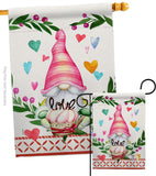 Gnome Give Love - Valentines Spring Vertical Impressions Decorative Flags HG192407 Made In USA