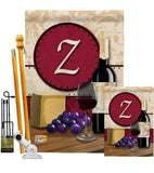 Wine Z Initial - Wine Happy Hour & Drinks Vertical Impressions Decorative Flags HG130234 Made In USA